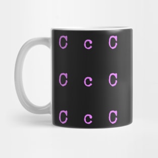 Pink Typewriter Letter C Mug